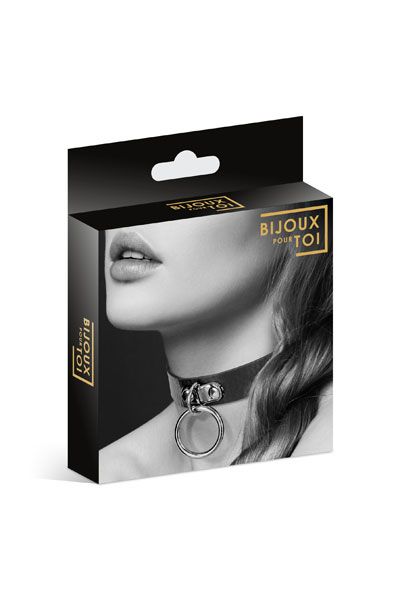 Узенький ошейник из полиуретана с кольцом - Bijoux Pour Toi - купить с доставкой в Череповце