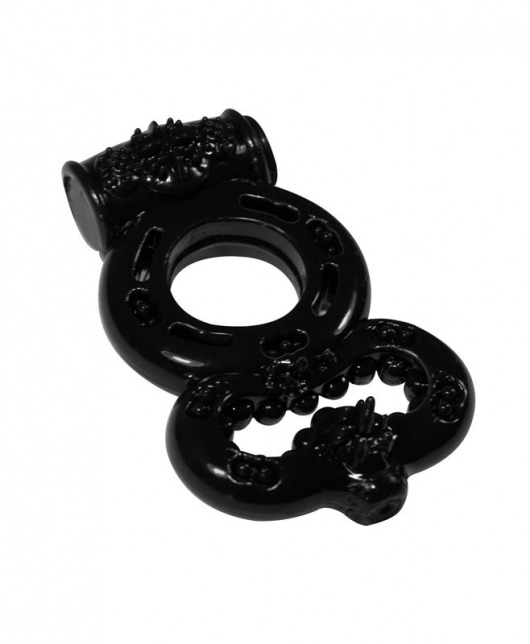 Чёрное эрекционное кольцо Rings Treadle с подхватом - Lola Games - в Череповце купить с доставкой