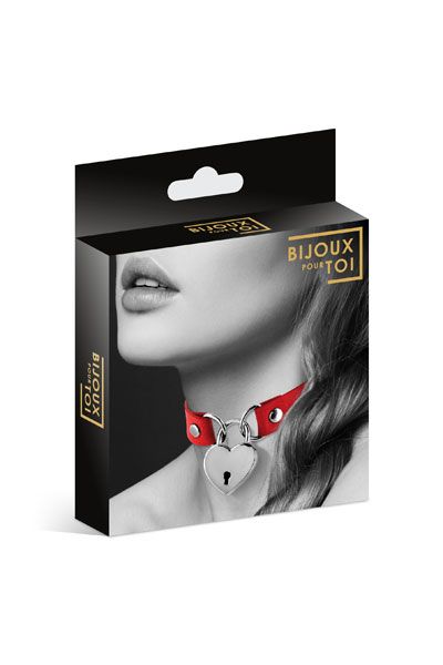 Красный чокер с замком в форме сердца - Bijoux Pour Toi - купить с доставкой в Череповце