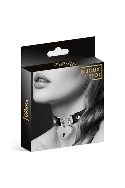 Черный чокер с замком в форме сердца - Bijoux Pour Toi - купить с доставкой в Череповце