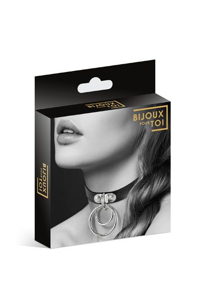 Черный чокер с двумя кольцами - Bijoux Pour Toi - купить с доставкой в Череповце