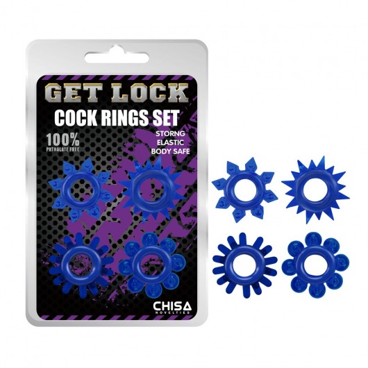 Набор из 4 синих колец Get Lock - Chisa - в Череповце купить с доставкой