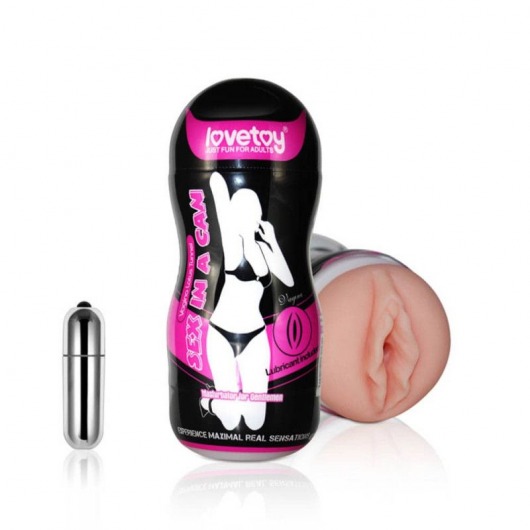 Мастурбатор-вагина Sex In A Can Vibra Vagina Tunnel - Lovetoy - в Череповце купить с доставкой