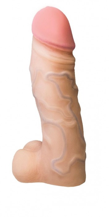 Реалистичная насадка с мошонкой REAL Standard - 15,5 см. - LOVETOY (А-Полимер) - купить с доставкой в Череповце