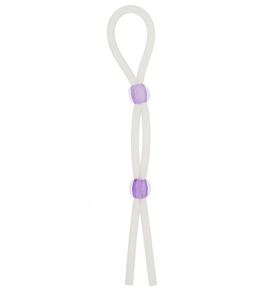 Прозрачное эрекционное кольцо-лассо SILICONE LASSO COCK RING DUAL BEADS - NMC - в Череповце купить с доставкой