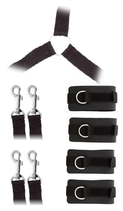 Комплект наручников и поножей LUXURIOUS BED RESTRAINT CUFF SET - Blush Novelties - купить с доставкой в Череповце